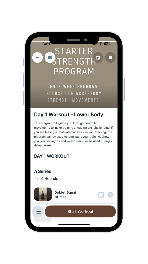 starter strength program for getting back to exercise