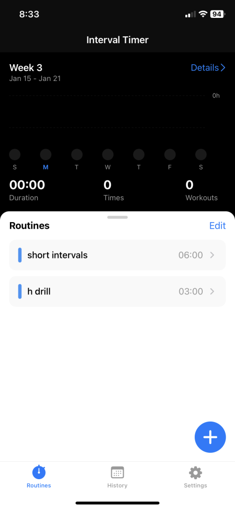 interval training app for planning exercise based rehab